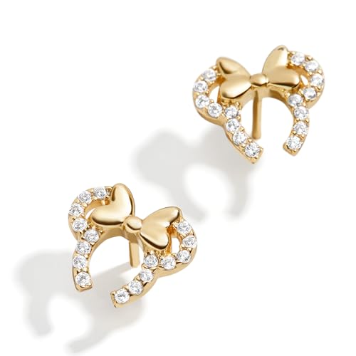 Disney's Minnie Mouse 18K Gold-Plated Sterling Silver Earrings - Clear/Gold