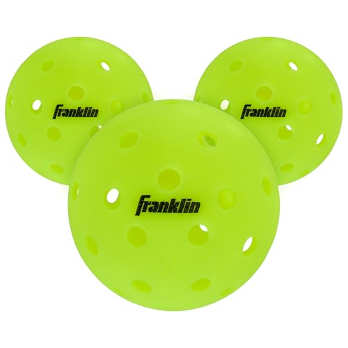 Image of Franklin Sports Max Grit Textured Training Pickleballs - 3 Pack - Yellow | Extra Spin + Control, Instant Grip Out Of Box, 40 Drilled Holes, Mimics Official X-40 Flight, Precision Shots + Drills