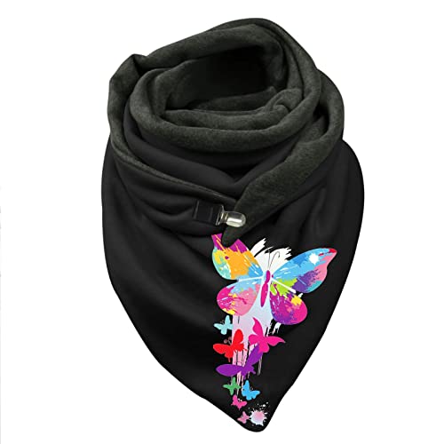 Bufanda cálida para mujer, estampado de algodón, botón cálido, invierno, turbante, pañales, bufandas para mujer, otoño, F-a, Talla única