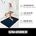 GORILLA GRIP Memory Foam Bath Rugs, Soft Absorbent Velvet Bathroom Mats, Durable Dots on Underside, Machine Washable Bathmat, Carpet Rug Room Decor for Shower Floor, 24x17 Mat, Navy Blue