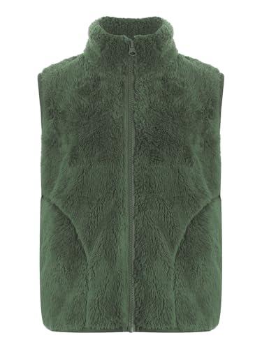 Kids Winter Warm Fleece Vest Full Zip Jacket Flannel Shaggy Waistcoat Sleeveless Outwear Coat for Boys Girls