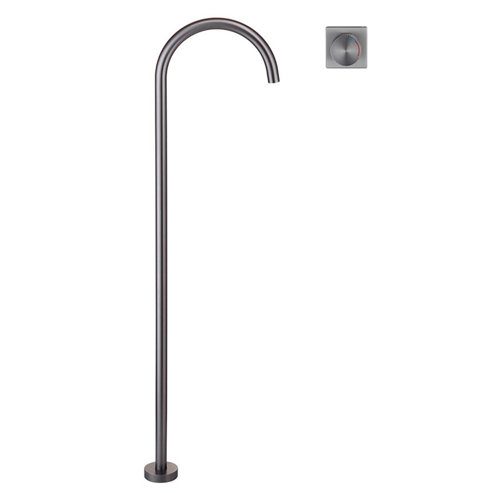 WOTZOV Bath Tap Free Standing Bath Taps Mixer Hot And Cold Brass Concealed Floor Mounted Bath Taps For Bathtub, Grey，Gray