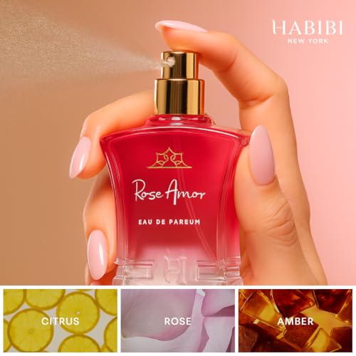 H HABIBI Rose Amor Arabian Perfume for Women – 2.5 oz (75ML) Long Lasting Women's Fragrance, Warm Spicy Floral Scent with White Pepper, Citrus & Amber Notes - Image 4