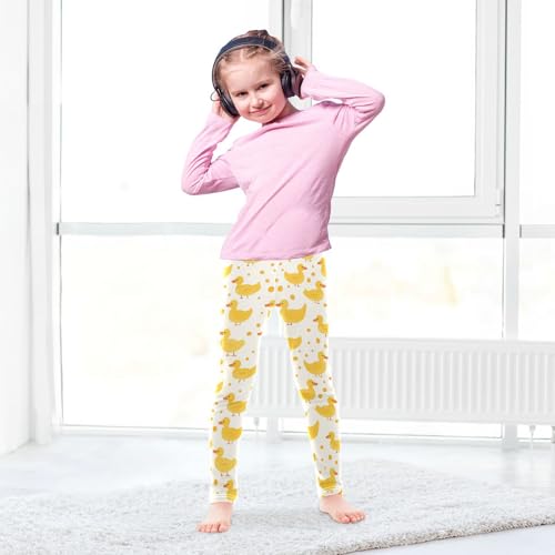 Yellow Duck Girls' Leggings Toddler Doodles Dots Kids Yoga Pants Dance Active Tights 4T4