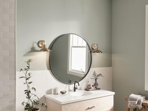 Image of Kichler Clyde 1 Light Bathroom Vanity in a Rich Champagne Bronze Finish, for Bathrooms, (7.25 inch H x 7.5 inch W x 8.25 inch Ext.), 45943CPZ