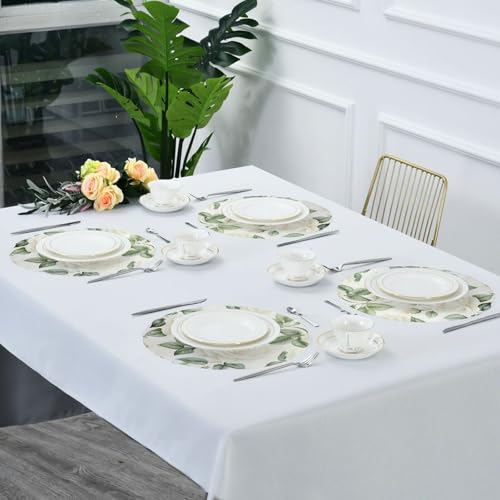 Flower Placemats White Rose Flower Round Placemats Set of 6 for Kitchen Table Washable Table Mats Place Mats by senya - Image 6