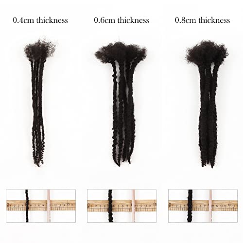 Orientdreads 0.4Cm 0.6Cm 0.8Cm Width 20 Strands 100% Loc Extension Human Hair,Natural Hair,Curly Hair,Full Handmade Permanent Human Textured Loc Extensions (8In 0.6Cm (80 Strands), Natural Black) #TOP4