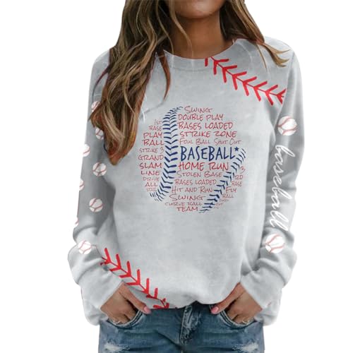 Sweat femme imprimé baseball idéal pour sorties décontractées