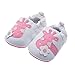 PAMBO Baby Slip-On Shoes For Infants, Newborns and Toddlers-Cute Soft soled Walking Shoes For Home/Outdoors-Girl Breathable Pink (Size 3, White)