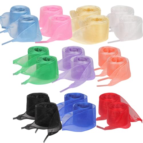 10 Pairs 120cm Flat Snow Yarn Shoelaces Colorful Shoelaces Fashion Shoe Laces Satin Ribbon Shoe Laces Sneaker Shoestrings for Women Girls