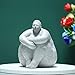 XYQXYQ Fat Lady Figurines Yoga Decor,Woman Sculpture Yoga Figurine Creative Woman Ornament Vintage Home Decoration Room Table Craft Gifts (A)