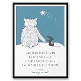 bilder taufe  Bär und Maus brauchen Zeit ABOUKI Kunstdruck Poster Bild Geschenk-Idee für Frauen Männer Sie Ihn Freund Freundin Kind Junge Mädchen - ungerahmt DIN A4