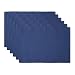 DII 100% Cotton, Ribbed 13x 19" Everyday Basic Placemat Set of 6, Nautical Blue