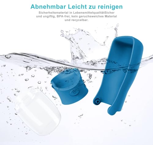 Trinkflasche Hunde für Unterwegs zum Gehen 570ml oder 350ml Hundetrinkflasche für Unterwegs für Welpen Kleine Mittel Große Trinkflasche Hund Hunde Wasser to Go(350ml Dunkelblau)