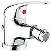 Cornat Bidet-Einhebelarmatur “Piccolo” – Verchromter Messingkörper – Normale Auslaufhöhe – Mit Ablaufgarnitur – Luftsprudler / Bidetmischer fürs Bad / Bidetbrause / SA844