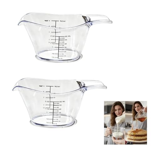 2 Pack Vasos Medidores Pequeños 2 oz Transparentes miniatura 1