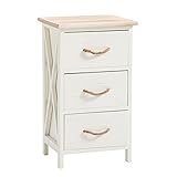Der Nachtschrank beeindruckt mit einem tollen Design im klassischen Landhaus Stil. Die dekorativen Schubladen mit Sisal- Griff runden das Design optimal ab