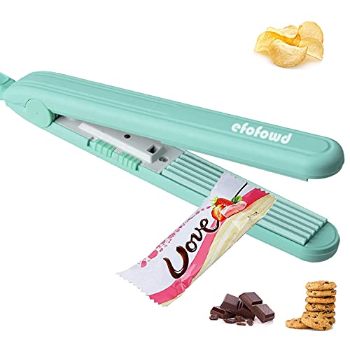 Portable Mini Sealing Machine for Bag Food Storage, Food Bag Heat Sealer Hand-held, Portable Kitchen Gadge with 46 inch Separate Type Power Cable for Chip Bags, Candy Bags, Pet Food Bags, Foil Bags (Green)