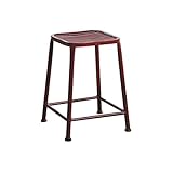Style industriel : Ce tabouret carré en métal rouge avec un aspect vieilli ajoute une touche de caractère à votre espace intérieur