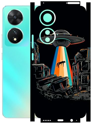 Image of AtOdds - Full Body Back Screen Guard Protector Film - Lamination Wrap Skin Sticker Compatible with VIVO T2 (5G) | Scratchproof Matte Finish (Alien Invade)