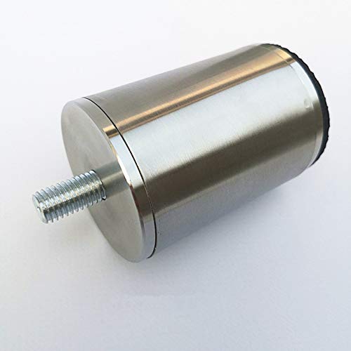 M10 - Patas de acero inoxidable cepillado para muebles, 4 unidades, antideslizantes, de metal, para sofá, cama, cocina y baño, soportes de mesa de vidrio
