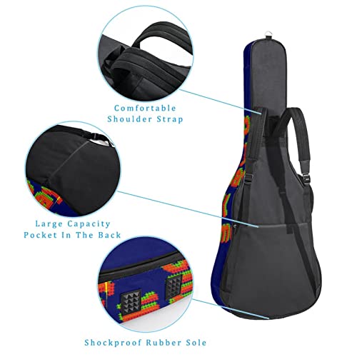 Étui rembourré pour guitare acoustique classique Motif fleurs, Multicolore 03., 42.9×16.9×4.7 in, Organiseur de sac - Les Beatles, Paul McCartney, John Lennon, RIngo Starr, George Harrison Étui rembourré pour guitare acoustique classique Motif fleurs, Multicolore 03., 42.9x16.9x4.7 in, Organiseur de sac – Image 4