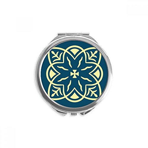 Miroir rond maquillage portable bleu talavera pour retouches sac