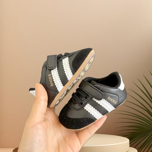 Image of Baby Boys Girls Sneakers Toddler Non-Slip Soft Rubber Sole First Walking Shoes Infant Newborn Crib Dress Shoes