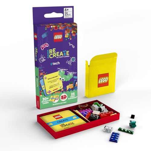 Lego Recreate Activity Cards – Tech | Build & Play Game with 30+ Activity Cards & 25 Lego Elements | Ages 6+