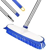 Brosse à Récurer Les Sols avec Manche Long, ITTAHO 140cm Poils Rigides Brosse à Récurer Les Sols, Brosse à Récurer Les Sols 2 en 1 Robuste pour Nettoyer la Cuisine, la Salle de Bains, Le Patio