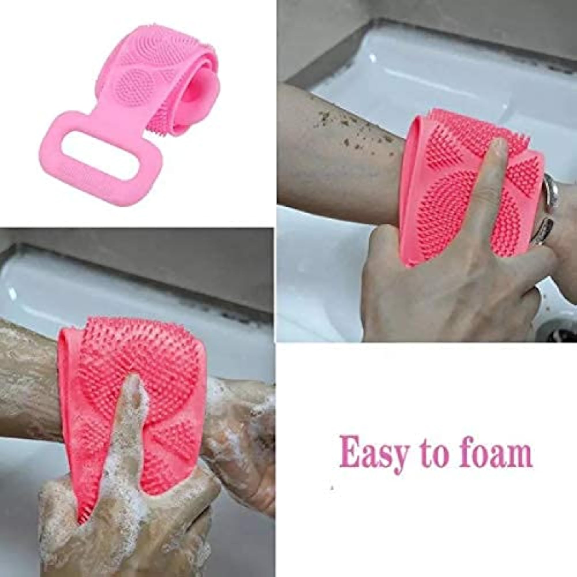Silicone Back Scrubber Bath Brush Washer for Dead Skin Removal