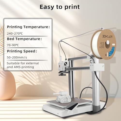 Image of 3DHoJor Update Basic PETG Filament 1.75mm 3D Printing Filament 1kg*2 Bundle Spool 3D Filament 1.75mm Dimensional Accuracy + /- 0.03mm Non Tangling Non Clogging,Print with Most 3D Printers-2Pack White