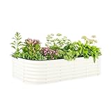 【1. 圧倒的な広さ！200×100×45cm＆約900L大容量】トマトや葉物野菜、ハーブや花など、多彩な植物を一度にたっぷり育てられる大型ガーデンベッド。ご家族での家庭菜園や本格的なガーデニングにも最適です。 【2. 底部オープン設計で通気＆排水性抜群】水や湿気がこもりにくく、根腐れを防止。軽石や木材を底に敷くことで土の使用量を20〜30％節約でき、コスパも◎。 【3. 屋外使用に強い耐久構造】粉体塗装された波形スチール素材はサビに強く、雨風にも耐えるため、ベランダや庭に設置して長期間安心して...