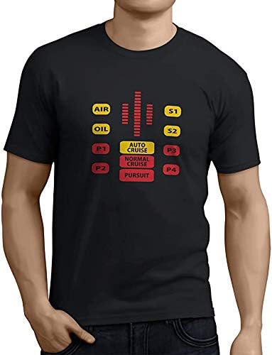 Tritó Design Camiseta de Algodon - Tablero de Control Kitt - Coche Fantastico - Knight Rider (FR/ES, Letras, M, Regular, Regular, Negro)
