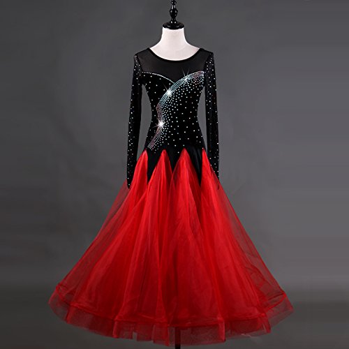 ZYDANC F,3XL,Waltz Modern Costumes Ballroom Dance Competition Dresses Women's Tango Flamenco Dance Clothes Great Swing Skirt