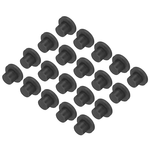 Image of uxcell High Temp Silicone Plug Mount Dia 12mm /0.47 inch T Shaped Solid Rubber Stopper Hole Plugs for Powder Coating Plating Waterproof Plugs Sealing Plugs Black Pack of 20(OD 20mm)