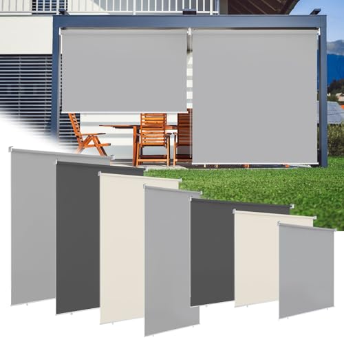 Ollewiellan Store Vertical 180 x 240 cm Protection Solaire Store latéral, Résistant aux intempéries, pour Balcon, terrasse, Jardin, Gris Clair
