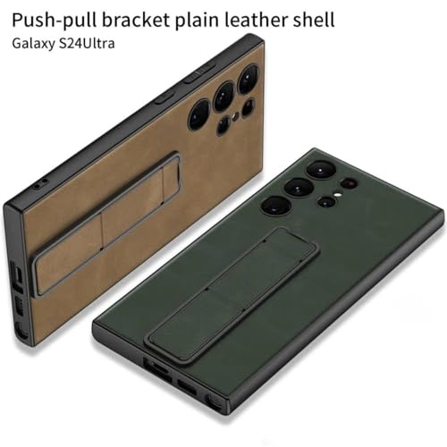 Image of TechTrendz Luxyry Slim Frosted Leather Folding Bracket Kickstand Case Compatible with Samsung Galaxy S25 Ultra, Skin-Feel Camera Protective Cover for Samsung Galaxy S25 Ultra 5G (Black)