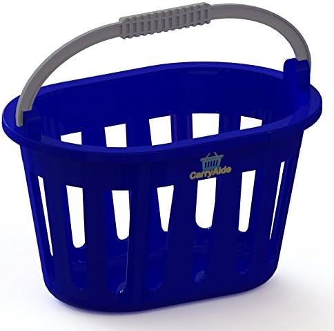 Plastic Basket with Handle - A great multi-purpose home storage or shopping basket Guaranteed. This organizer or grocery small modern sturdy durable carry basket is reusable for toys, under bed, under sink, kitchen, picnic & more.
