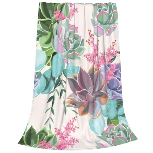 Couverture flanelle succulente 127x100 plaid canapé doux