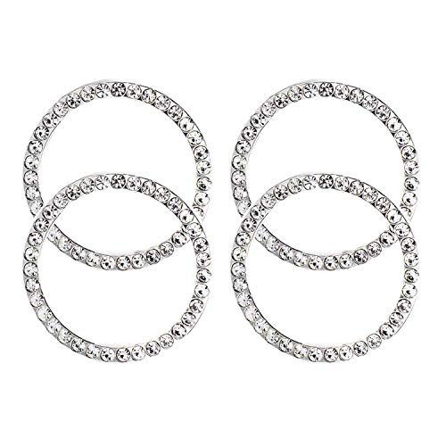 Earthland 4Pcs Car Decor Crystal Rhinestone, Auto Engine Start Stop Decoration Crystal Interior