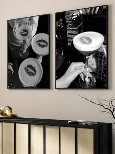 Peinture tasse à vin design monochrome pour créer une ambiance feutrée chambre