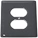 Aquila Art Glass WP1042-1GR 1-Gang Receptacle, Deco Gray