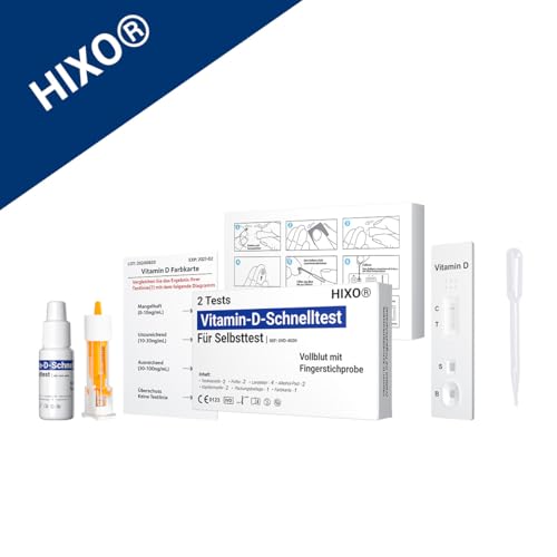 2x Vitamin D Schnelltest – Heimtest zur Erkennung von Vitaminmangel – Selbsttest mit Blut aus der Fingerkuppe – Ergebnis in 10 Min – Ohne Laboranalyse – Zuverlässige Früherkennung Zuhause