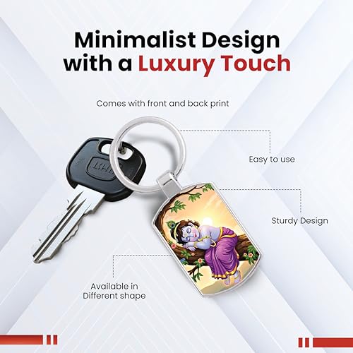 Image of Stylish Metal Keychains with Permanent Glossy Print - Inspirational Quotes & Spiritual Designs - Perfect Key chains for loved ones, Personal Use, Gifts & Return Gifts
