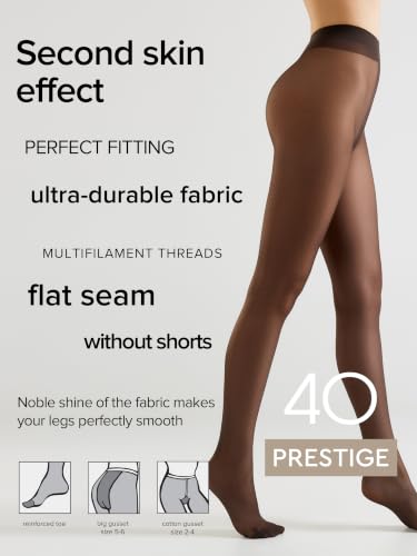 Image of Conte Women's Classic Silky Semi Opaque Pantyhose Tights Prestige 40 Den