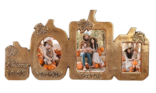 Welcome to Our Pumpkin Patch Gold Picture Frame, 3 Photo