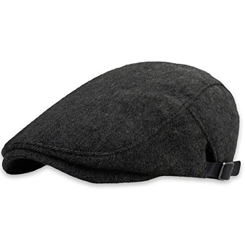 Soultopxin Mens Warm Hat Cotton Flat Cap Ivy Gatsby Newsboy Hunting Adjustable Hat (Black) #TOP3