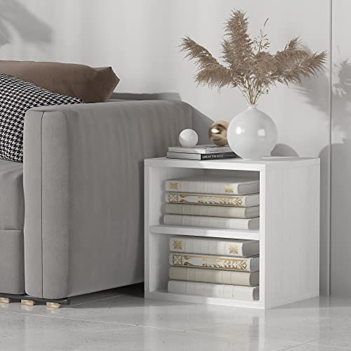 Fusunbao Magic Diy Cube Storage Organizer Stackable Cubles For Home Books Clothes Toy -Modular Cubby Storage System -Office Cubical -Bookcase Closet Wine Rack Cabinet (Pure White-Washed, 1 Layer Cube) #TOP1