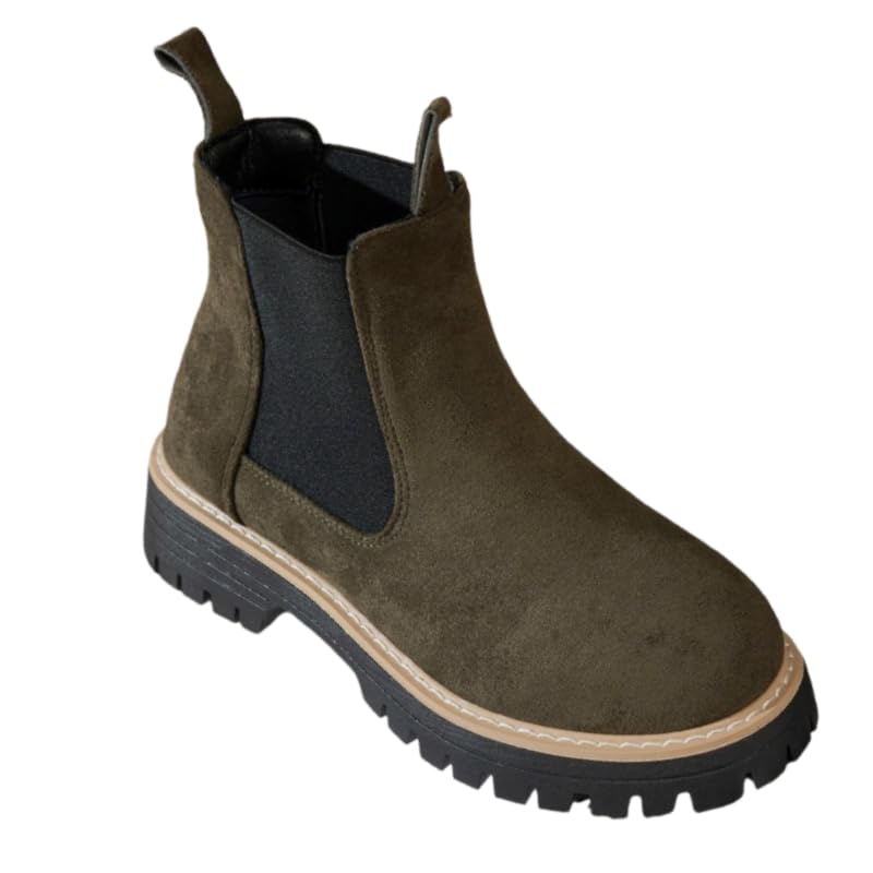 Womens ankle boots square root round toe casual style comfortable and warm suitable for autumn and winter outfits